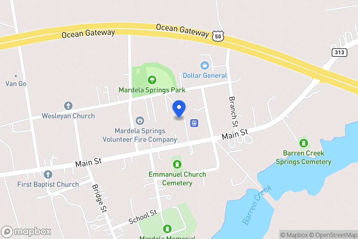 Map of 303 Main St, Mardela Springs