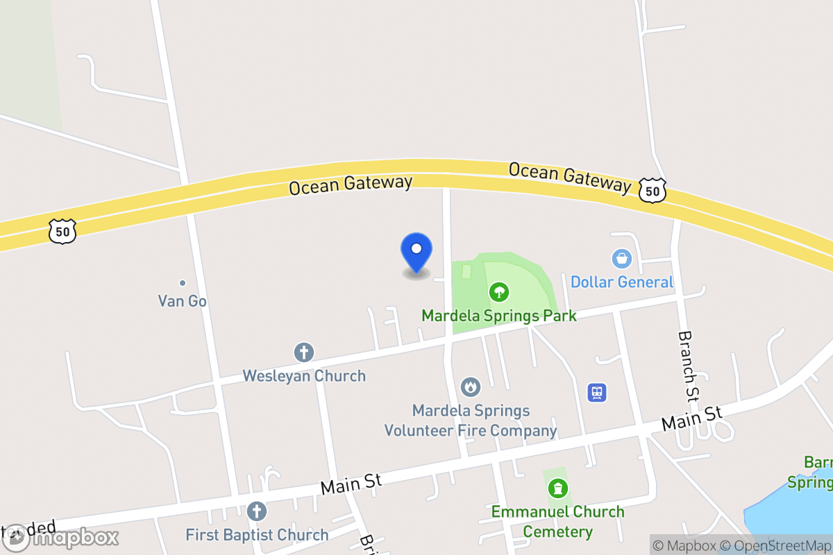 Map of 202 Station St, Mardela Springs