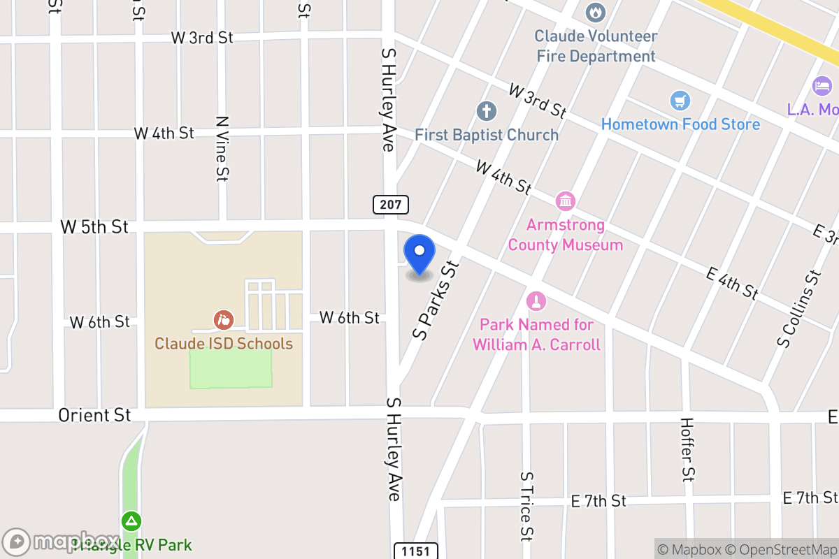 Map of 502  Parks St , Claude, Tx 79019, Claude