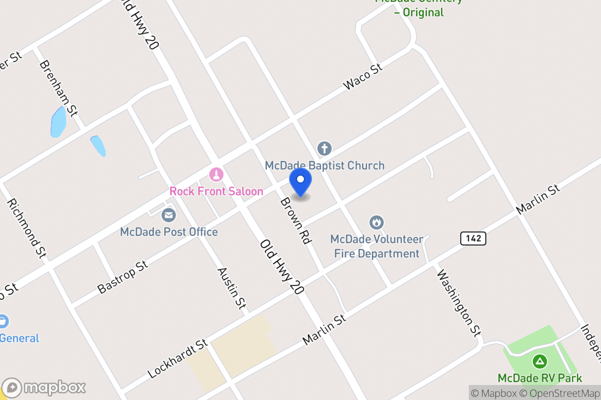 Map of 130  Brown Rd , Mcdade, Tx 78650, Mcdade