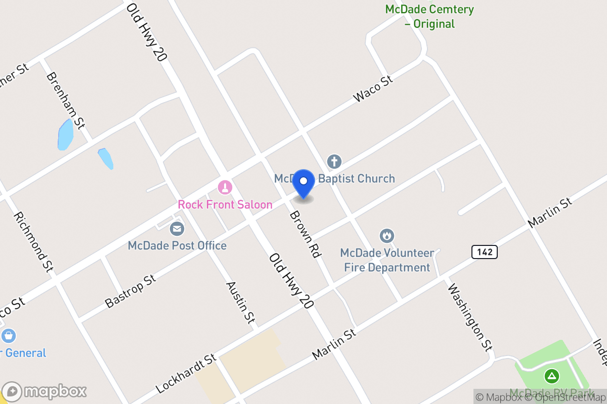 Map of 134  Brown Rd , Mcdade, Tx 78650, Mcdade