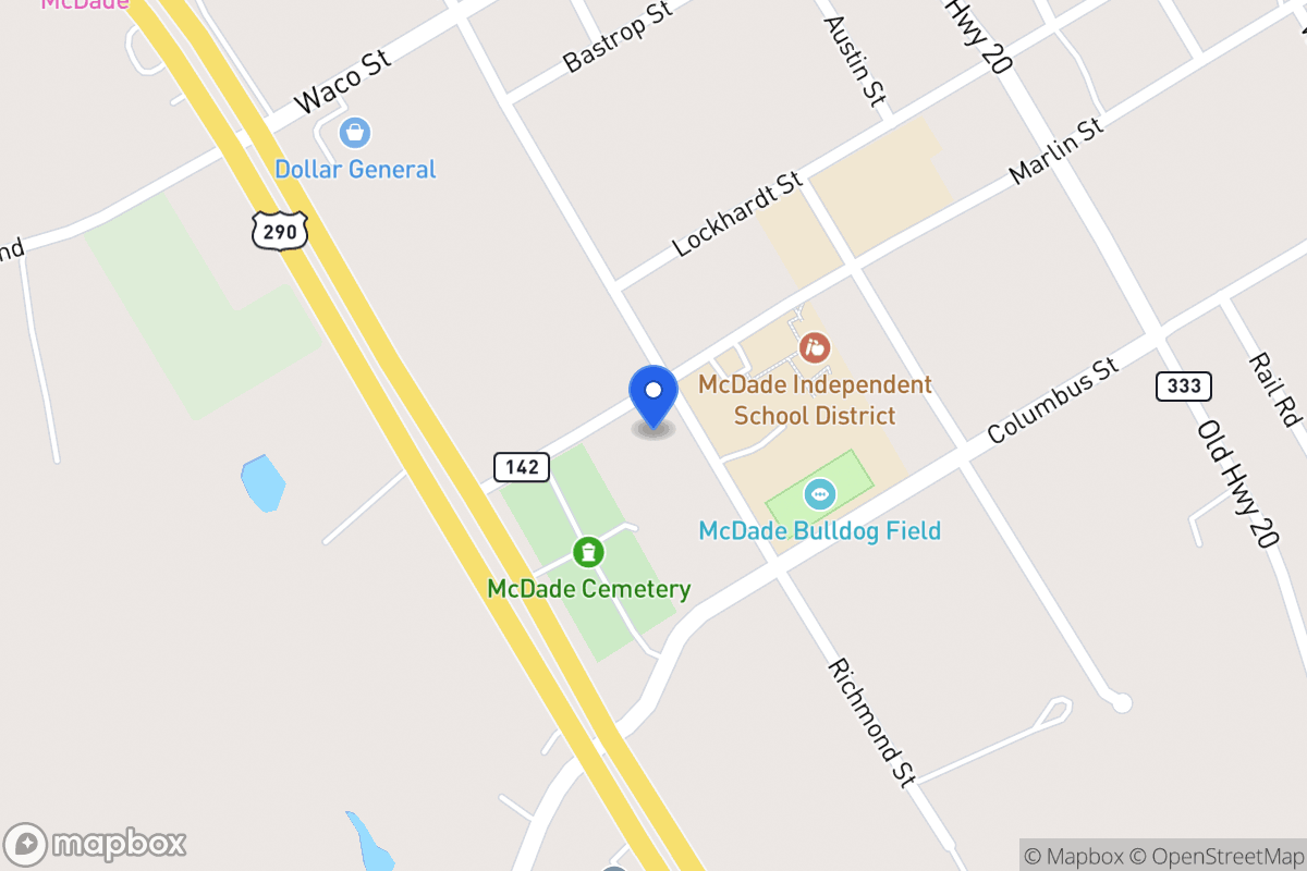 Map of 121  Marlin St , Mcdade, Tx 78650, Mcdade