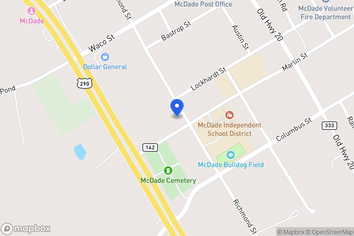 Map of 233  Richmond St , Mcdade, Tx 78650, Mcdade