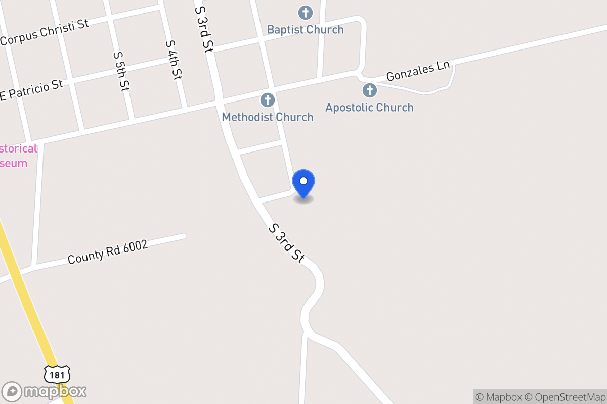 Map of 527 S 2nd St , Skidmore, Tx 78389, Skidmore