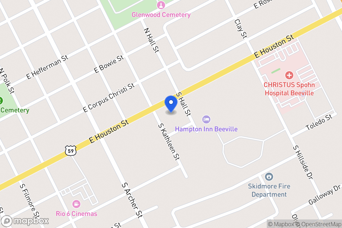 Map of 1202 E Houston , Beeville, Tx 78102, Beeville