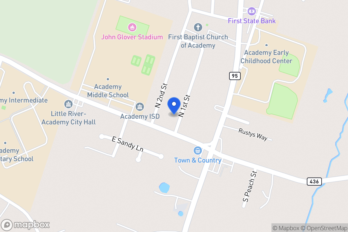Map of 104 N 1st St, Little River Academy, Tx 76554, Little River Academy
