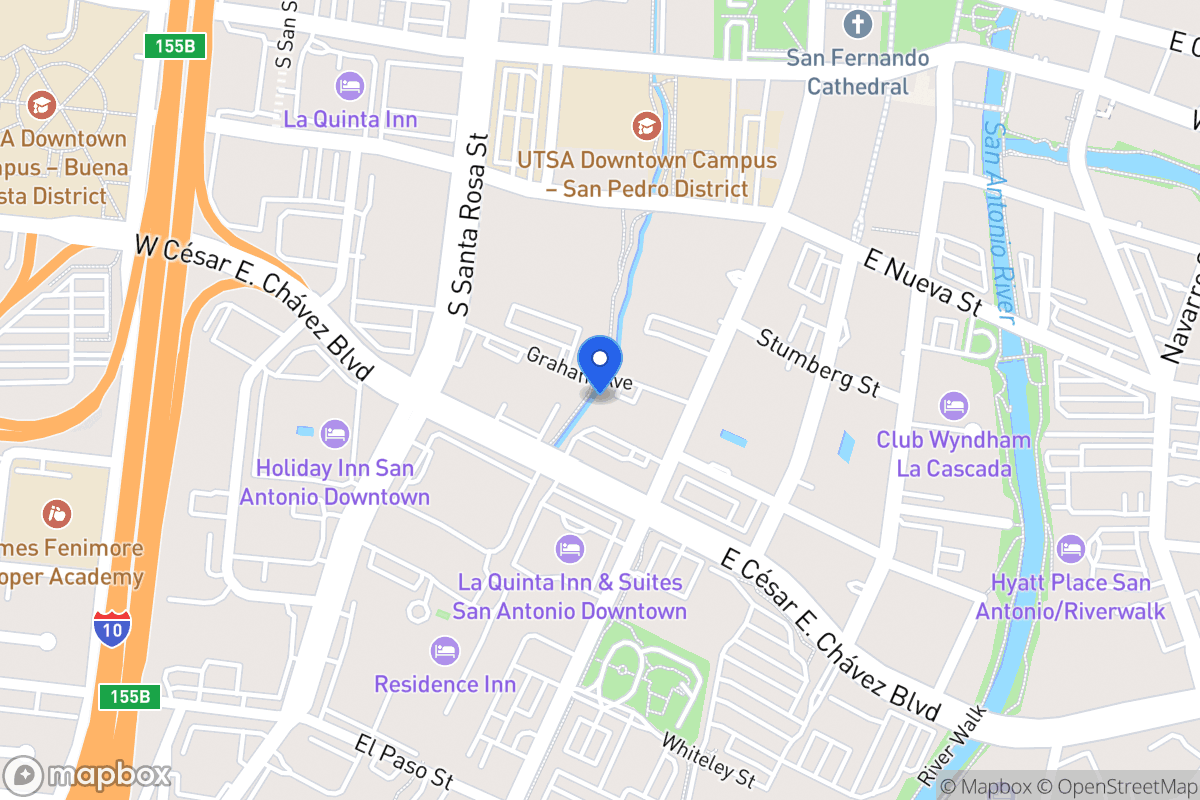 Map of 305 S Flores St