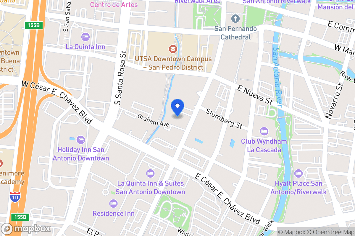 Map of 301 S Flores St