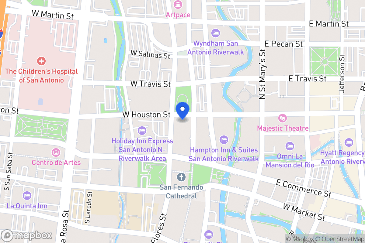 Map of 100 W Houston St