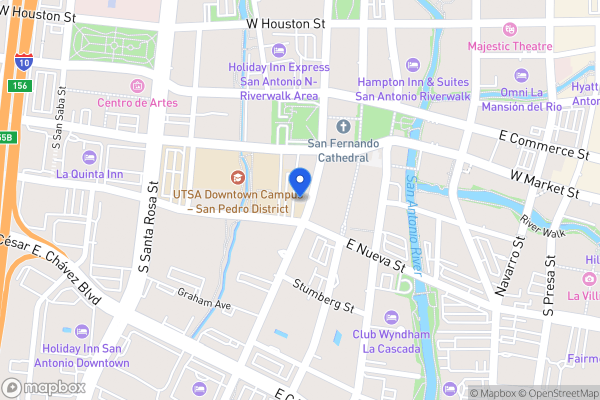 Map of 123 S Flores St