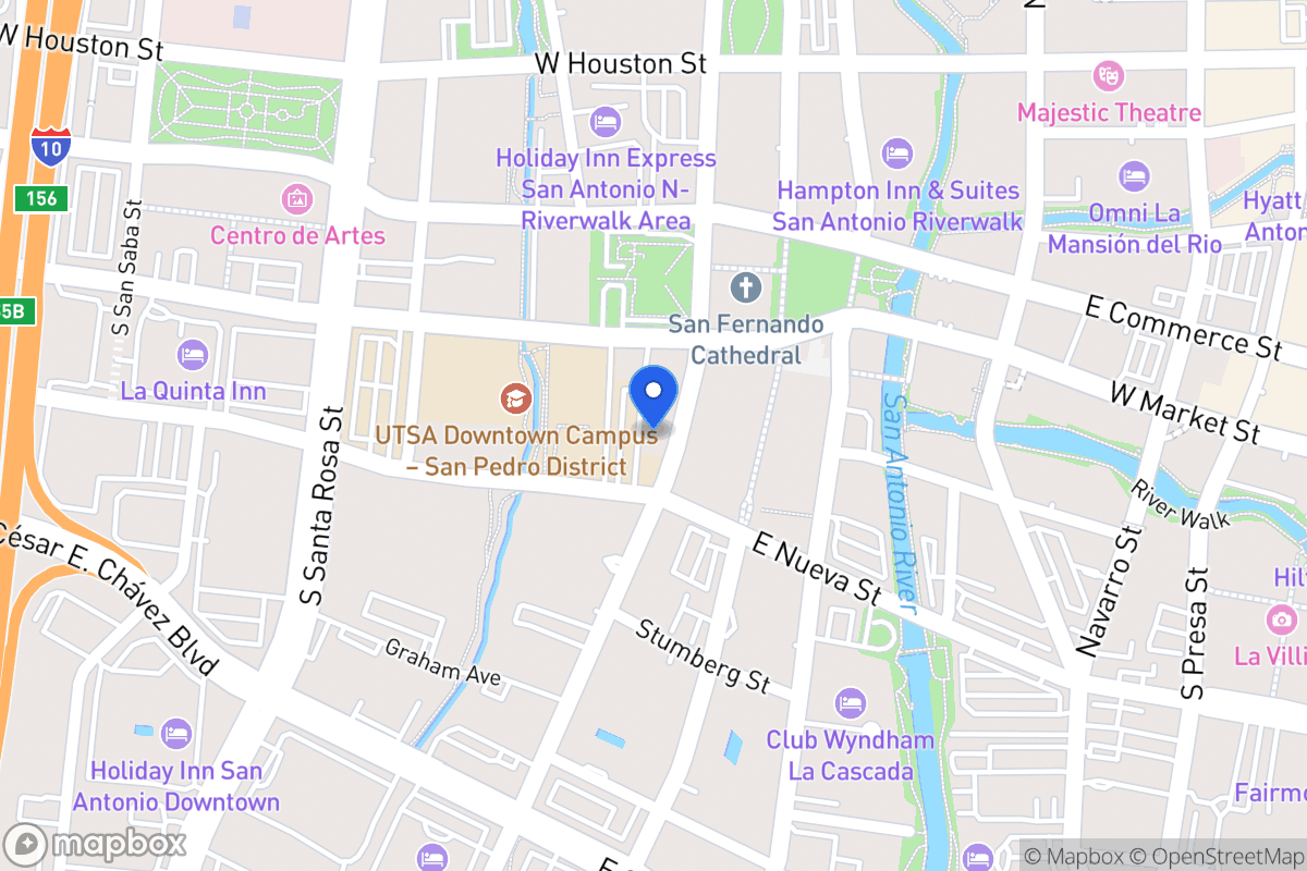 Map of 121 S Flores St