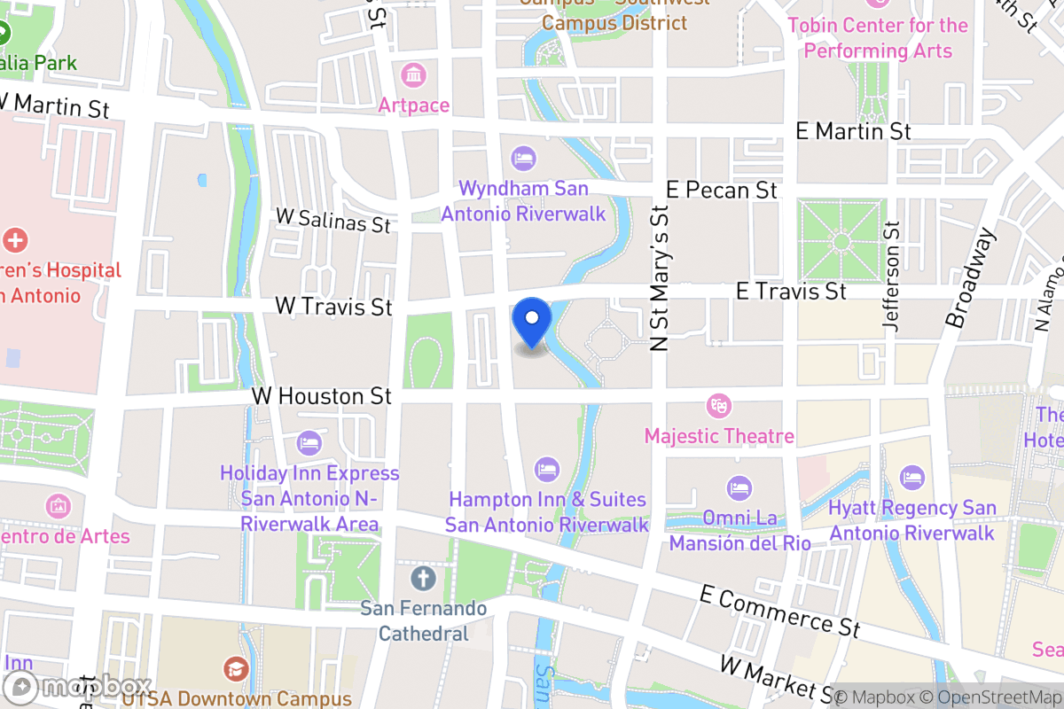 Map of 125 E Houston St