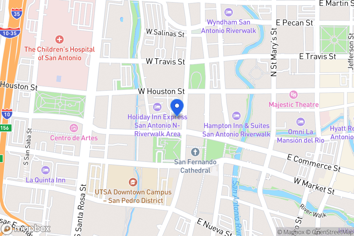 Map of 113 N Flores St