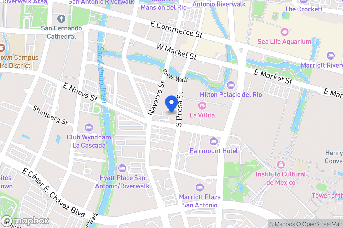 Map of 217 S Presa St