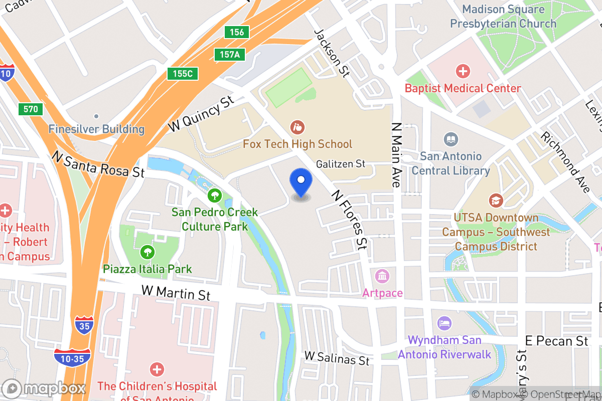 Map of 617 N Flores St
