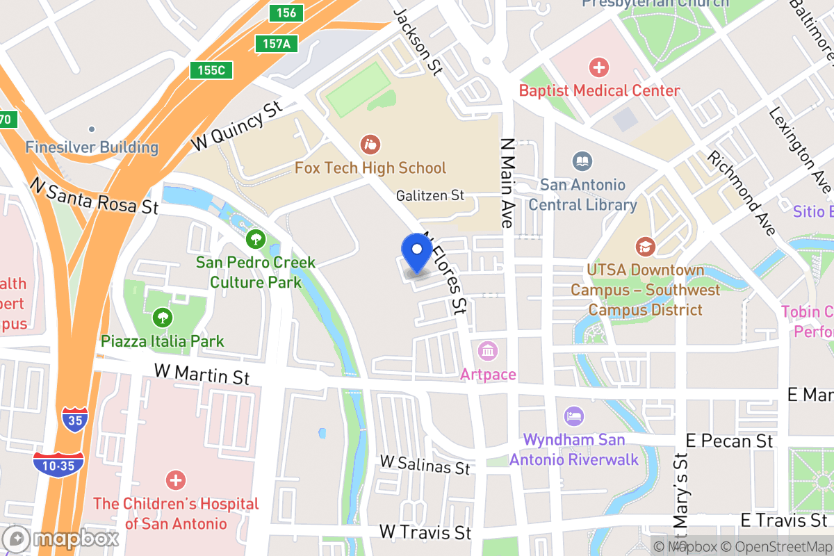 Map of 611 N Flores St