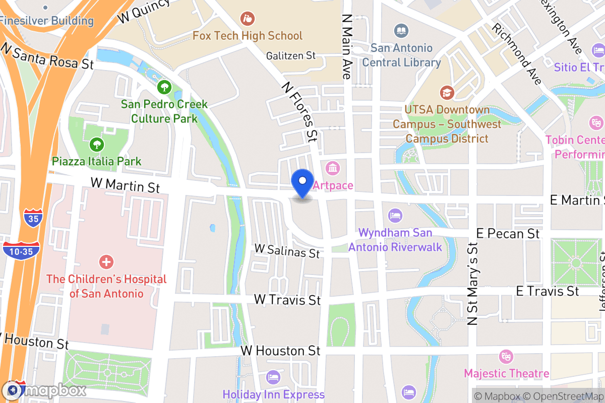 Map of 437 N Flores St