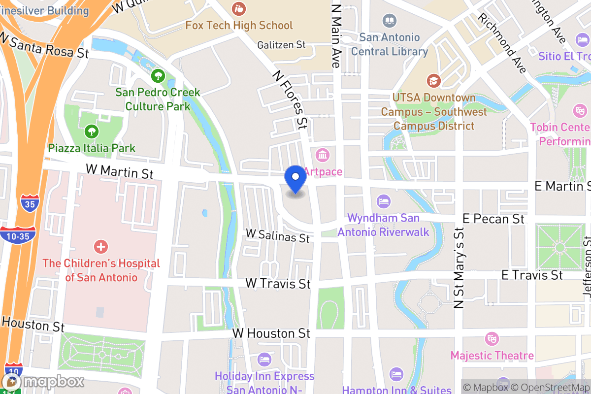 Map of 425 N Flores St