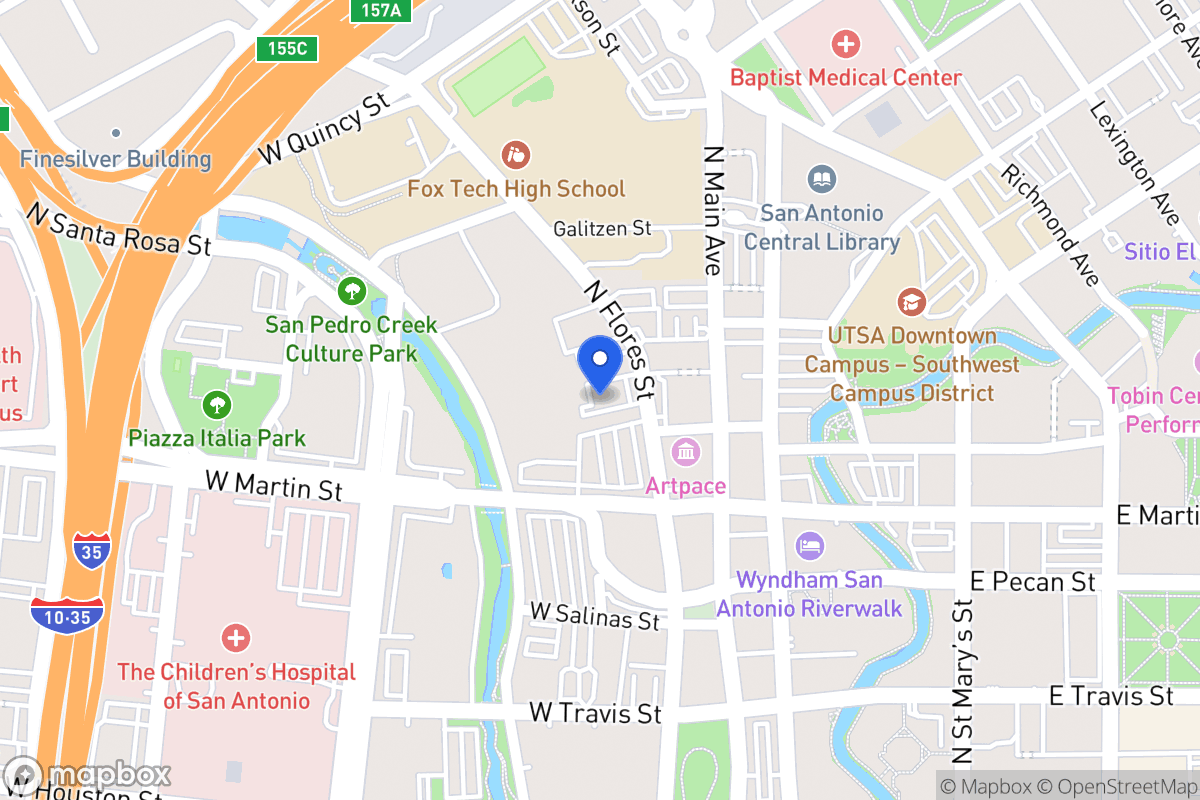 Map of 513 N Flores St