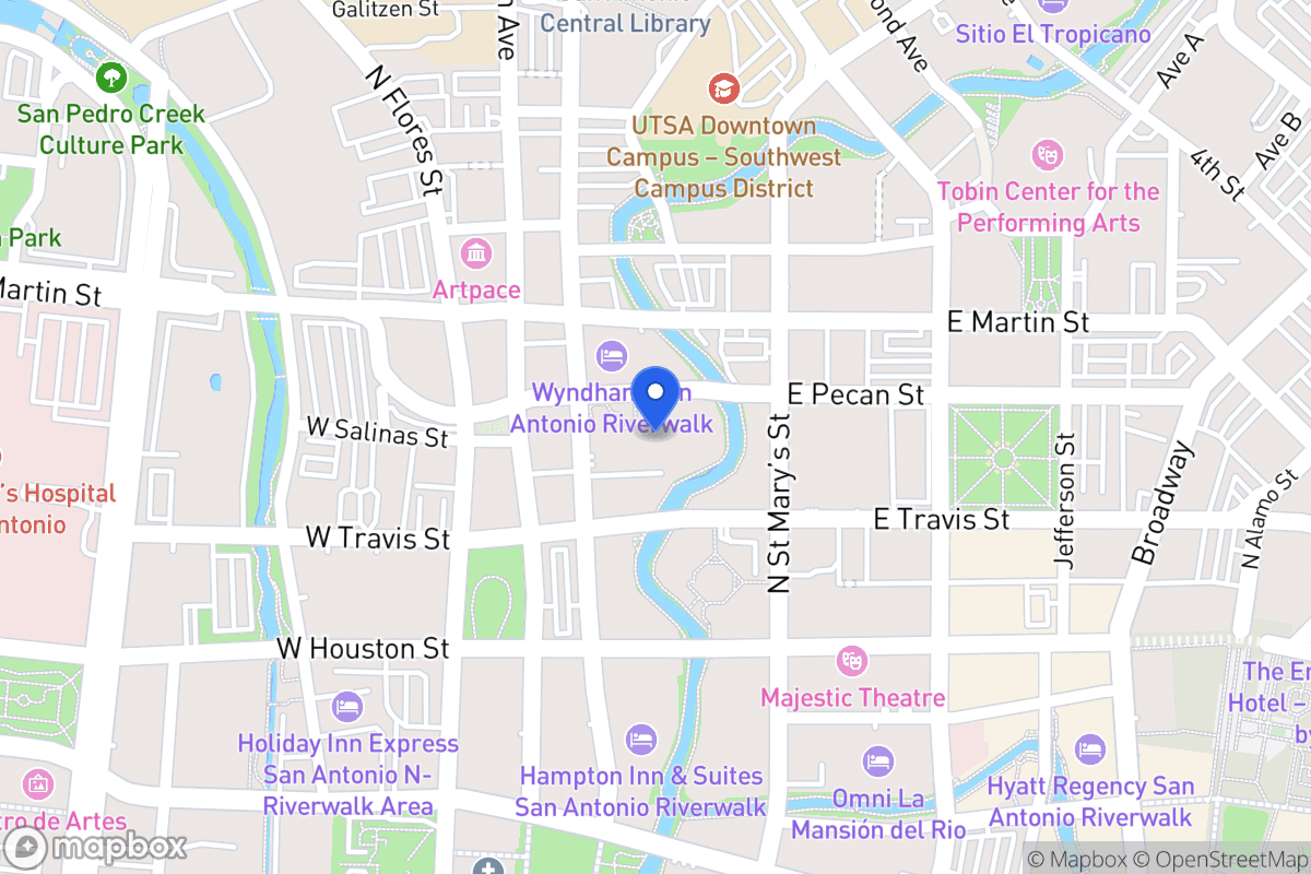Map of 112 E Pecan St