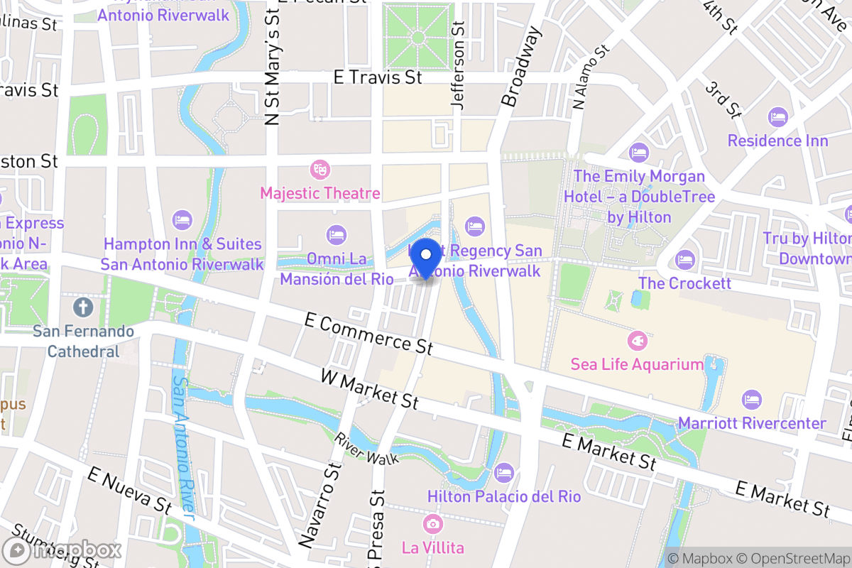 Map of 323 N Presa St