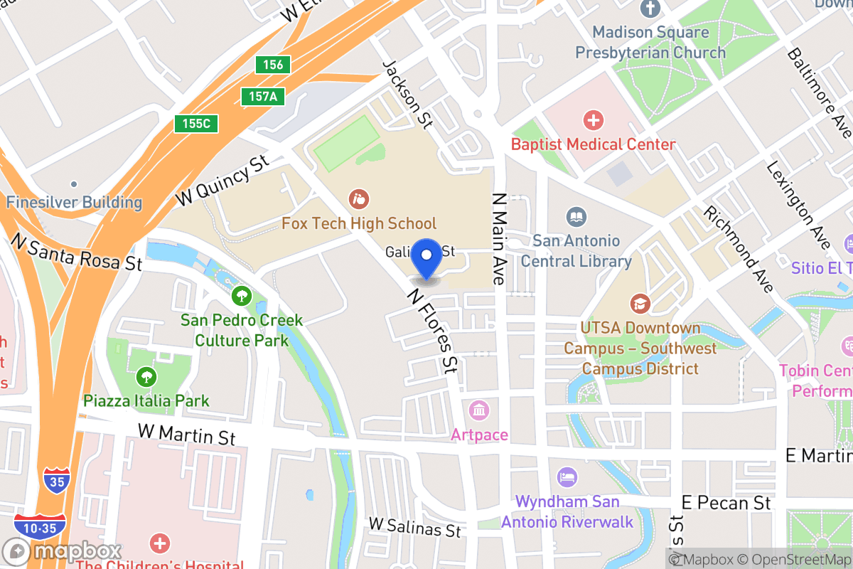 Map of 620 N Flores St