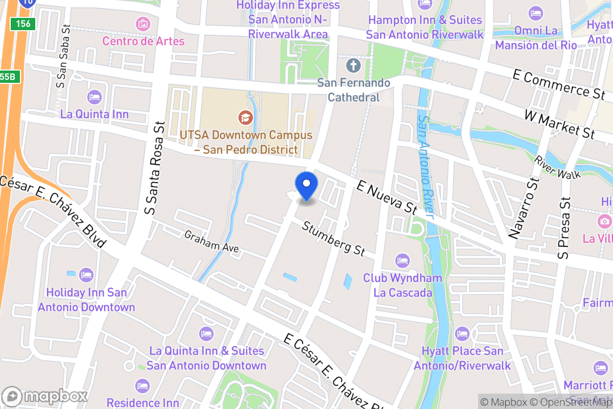 Map of 222 S Flores St