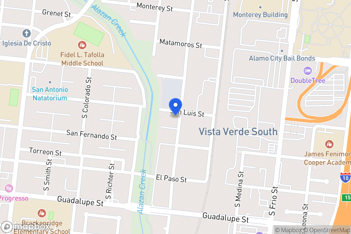 Map of 605 S Comal