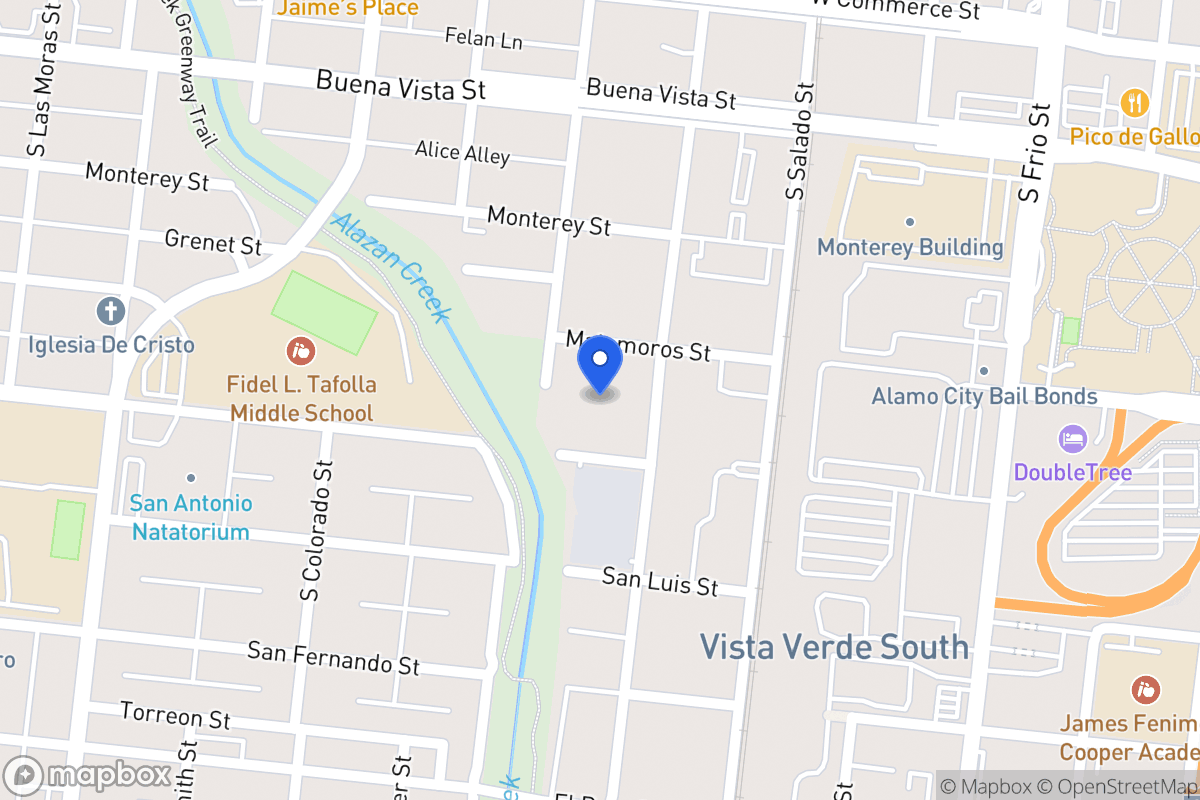 Map of 419 S Comal