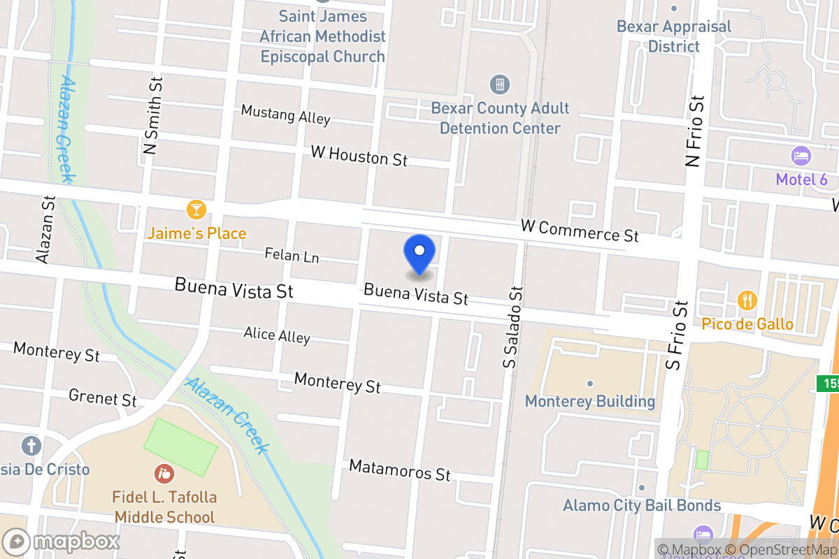 Map of 119 S Comal