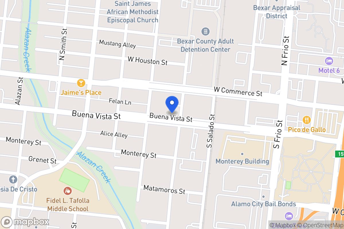 Map of 123 S Comal
