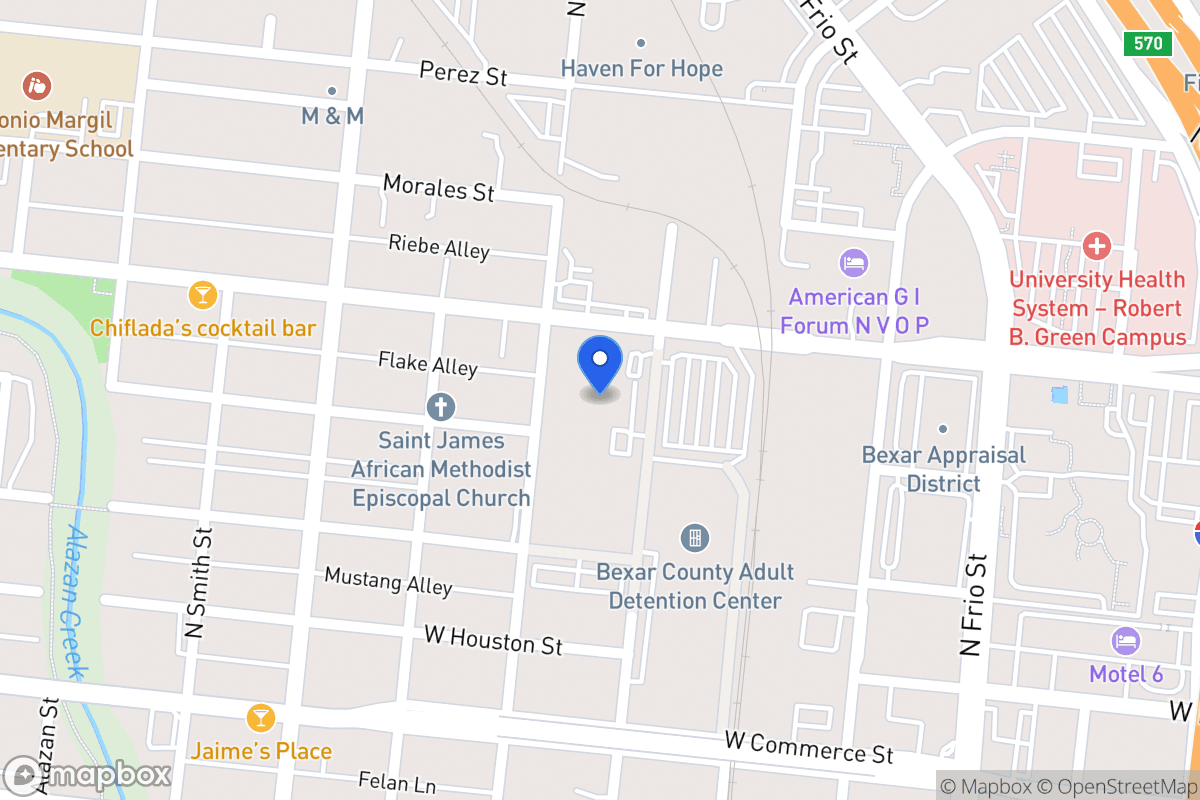Map of 401 N Comal
