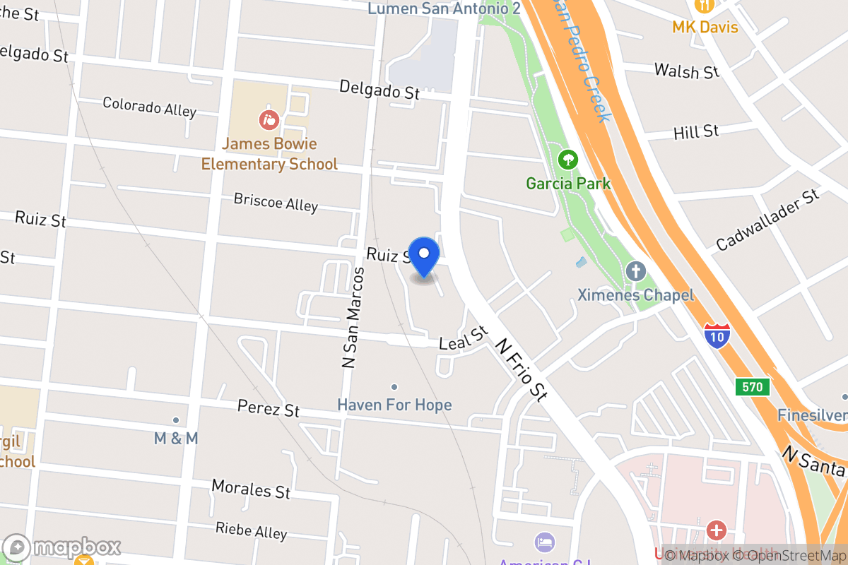 Map of 827 N Frio St