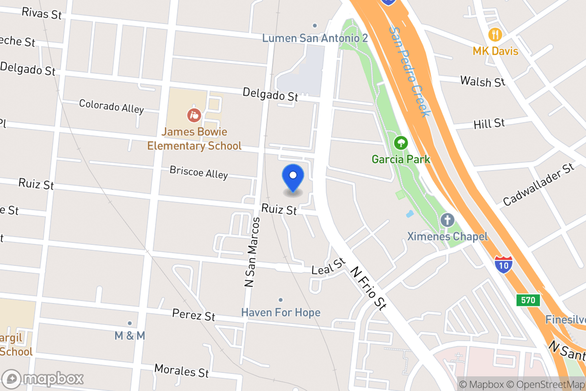 Map of 911 N Frio St