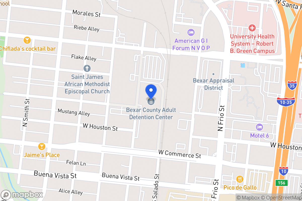 Map of 200 N Comal