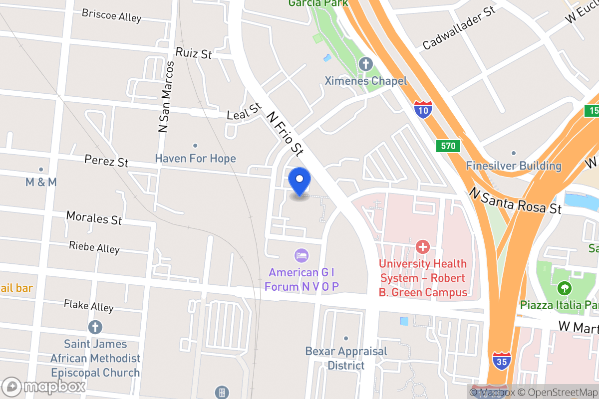 Map of 601 N Frio St
