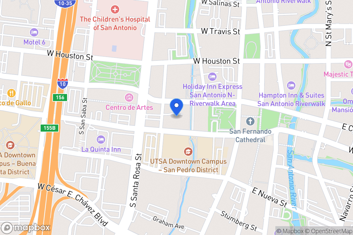 Map of 110 S Laredo St