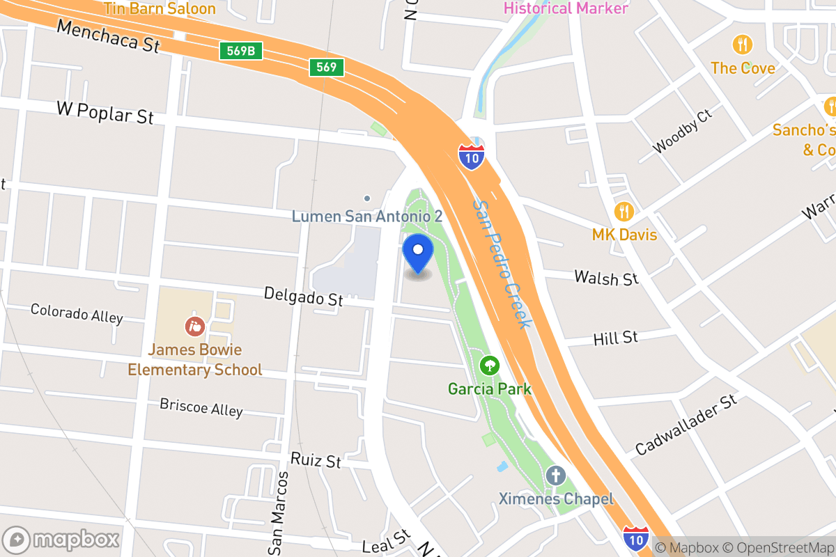 Map of 1100 N Frio St