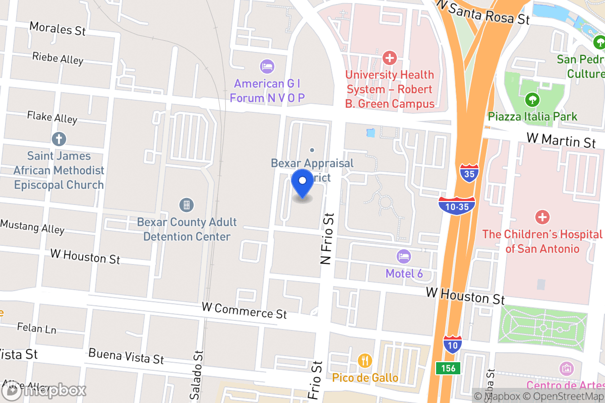 Map of 301 N Frio St