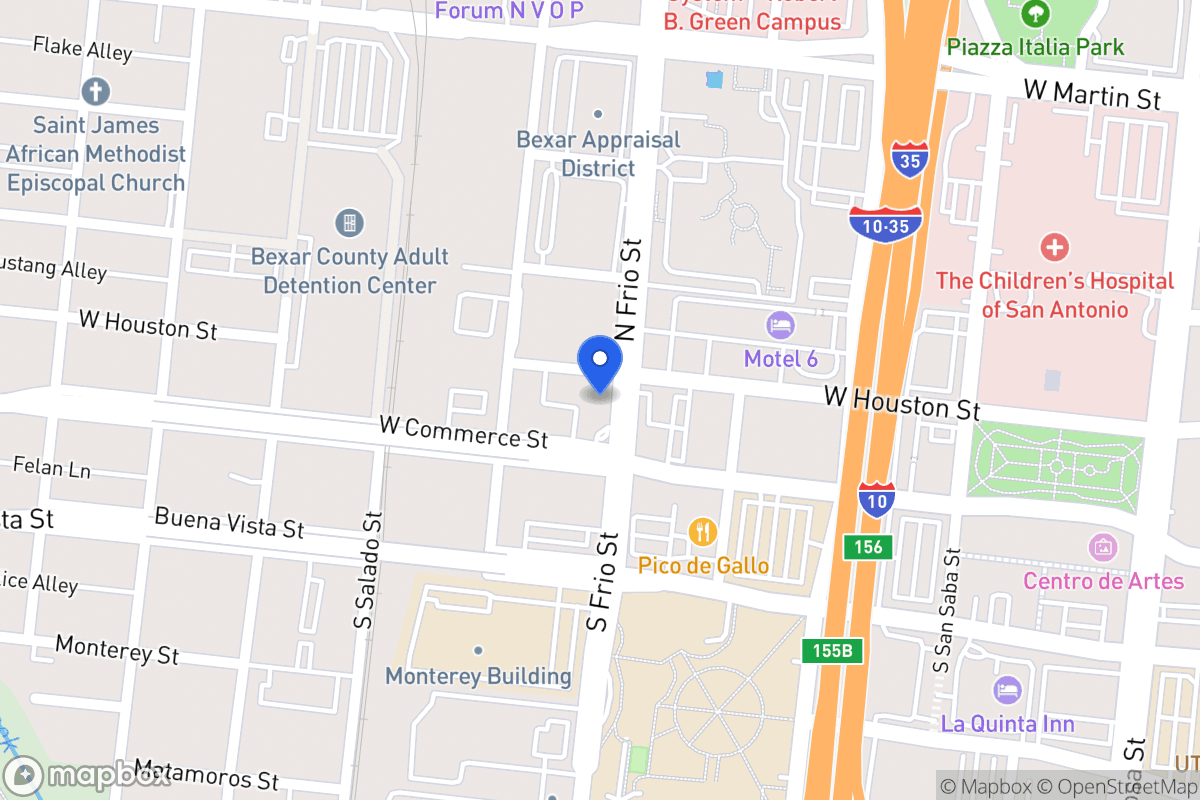 Map of 900 W Houston St