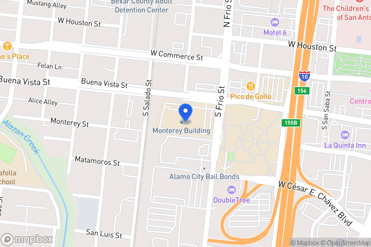 Map of 301 S Frio St