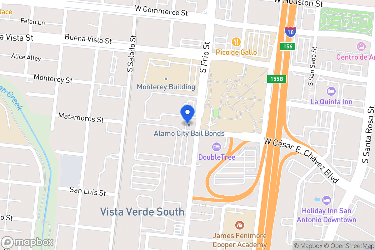Map of 323 S Frio St