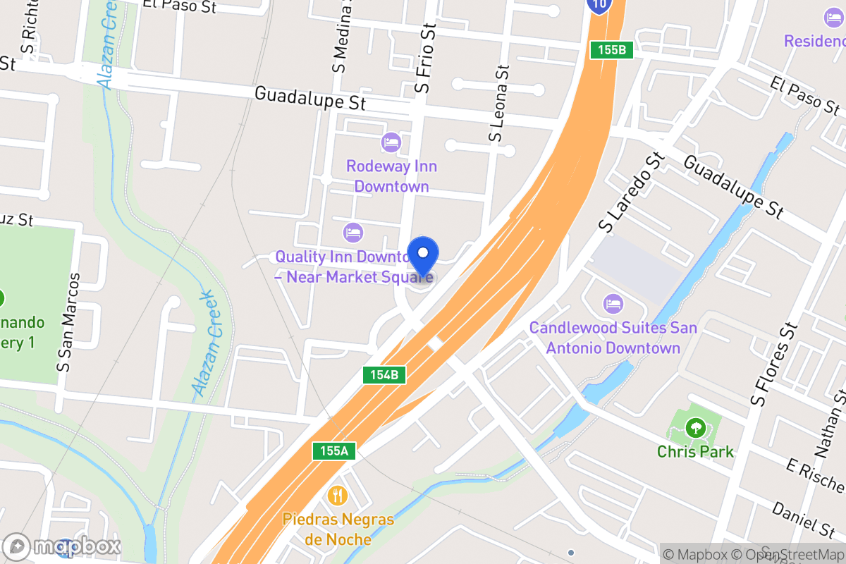 Map of 1102 S Frio St