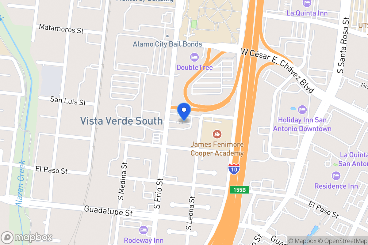 Map of 610 S Frio St