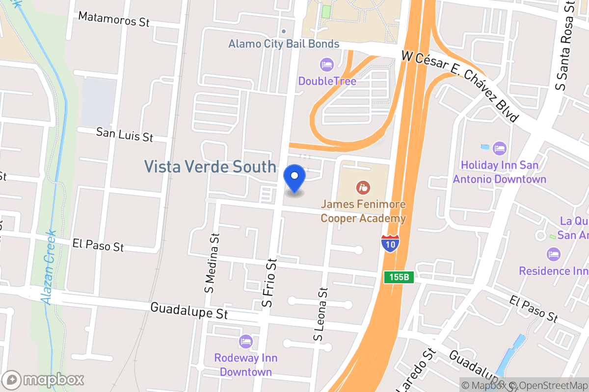 Map of 626 S Frio St