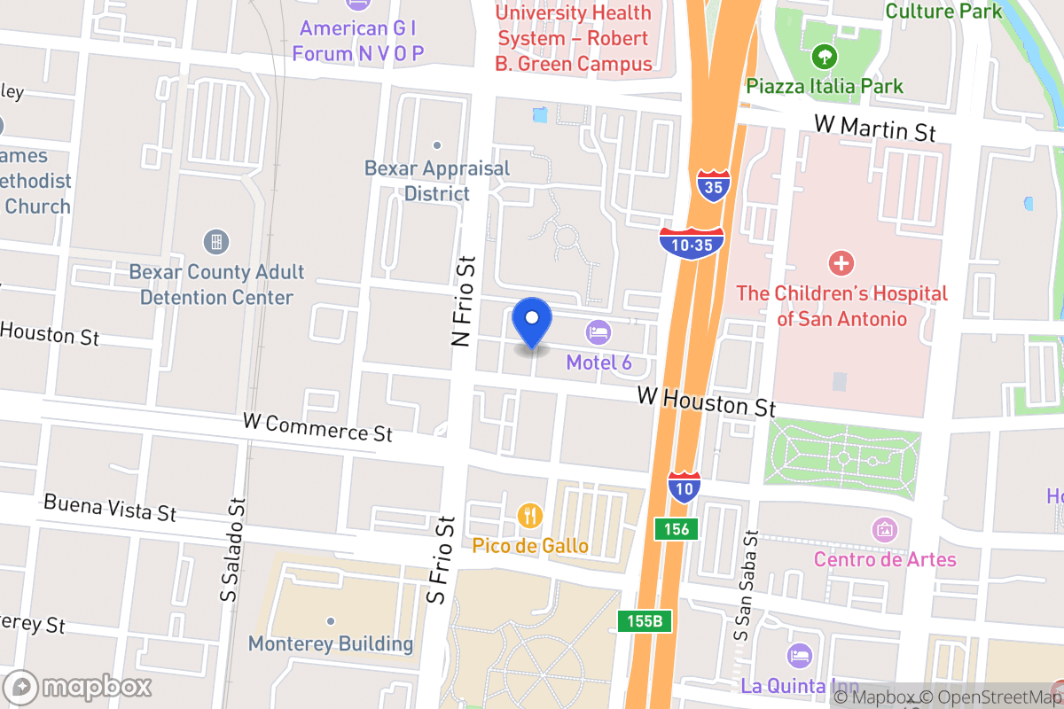 Map of 811 W Houston