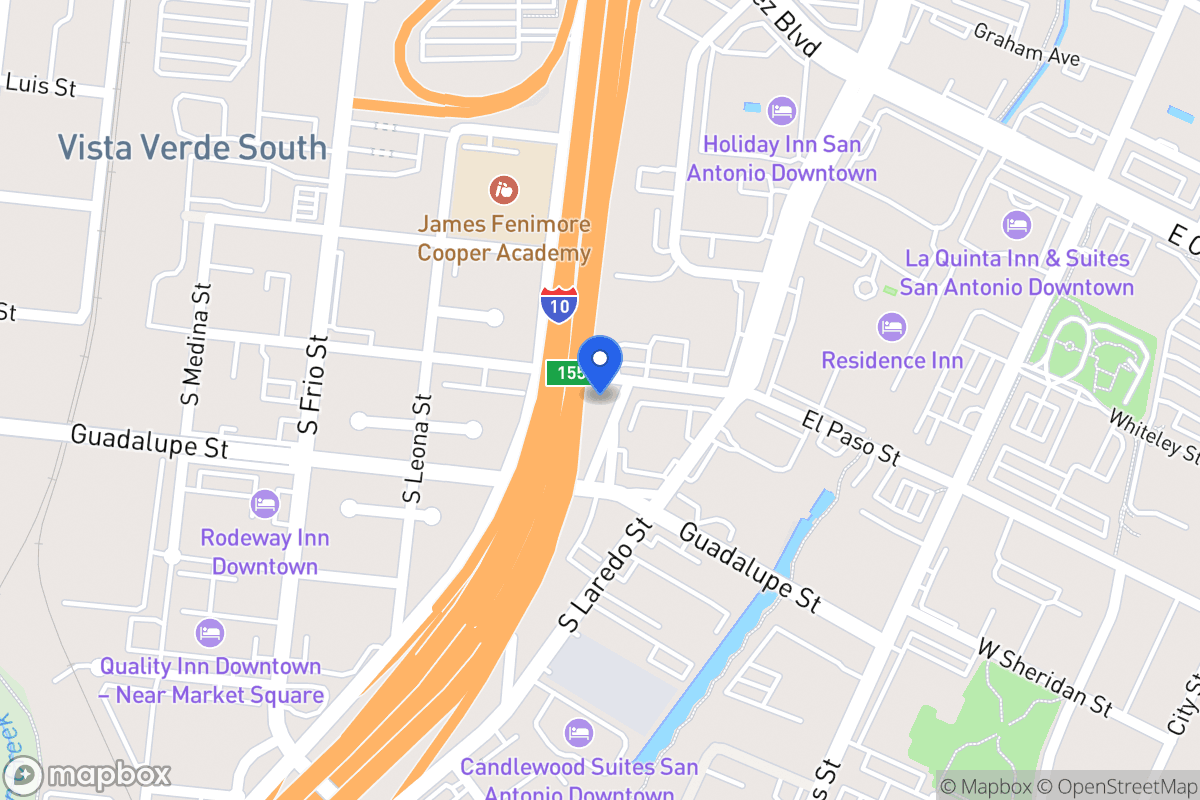 Map of 805 S San Saba St