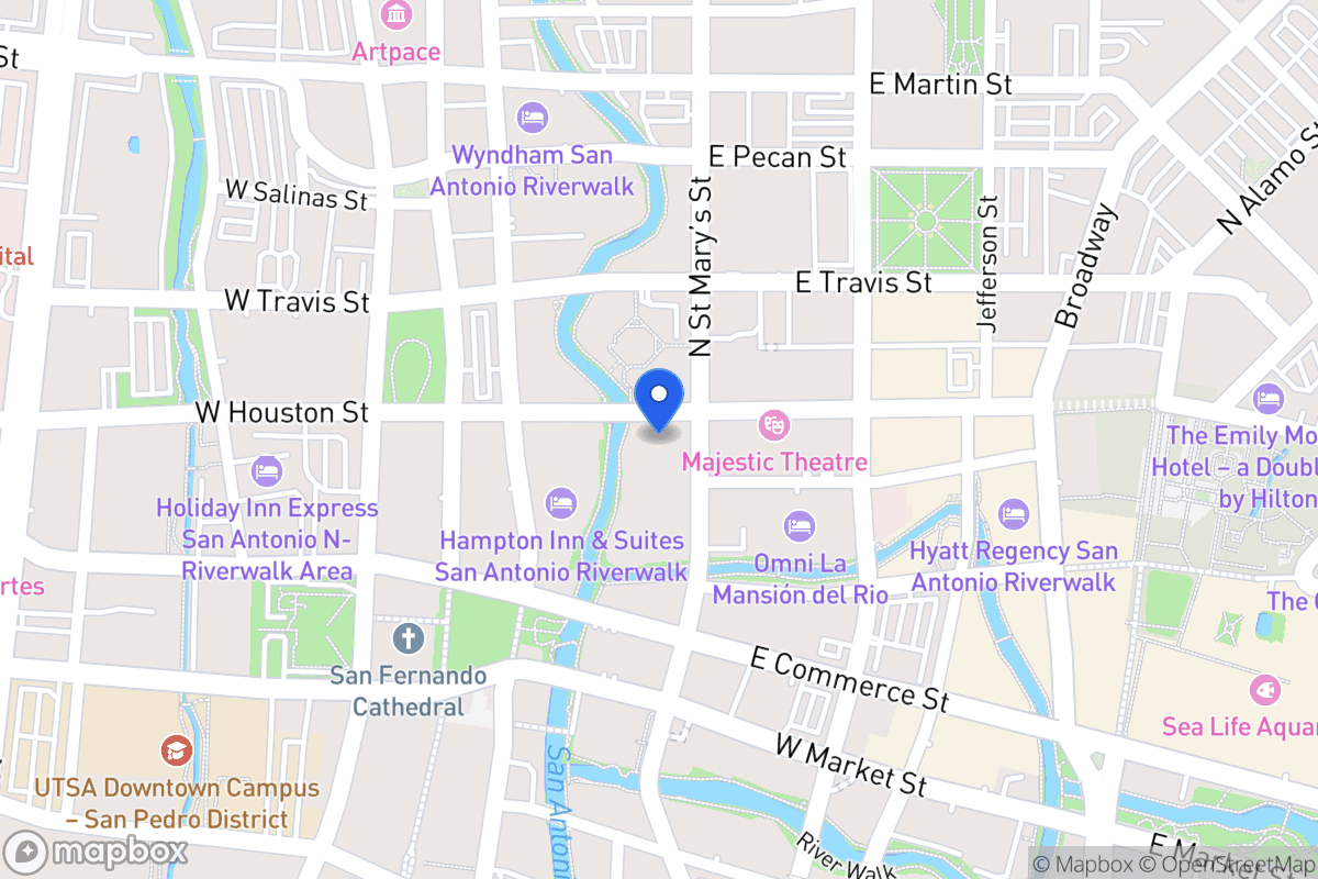 Map of 150 E Houston St