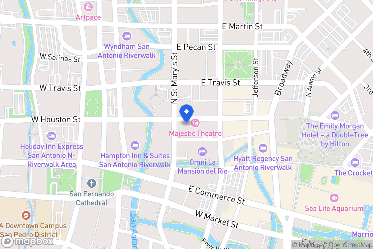 Map of 208 E Houston St