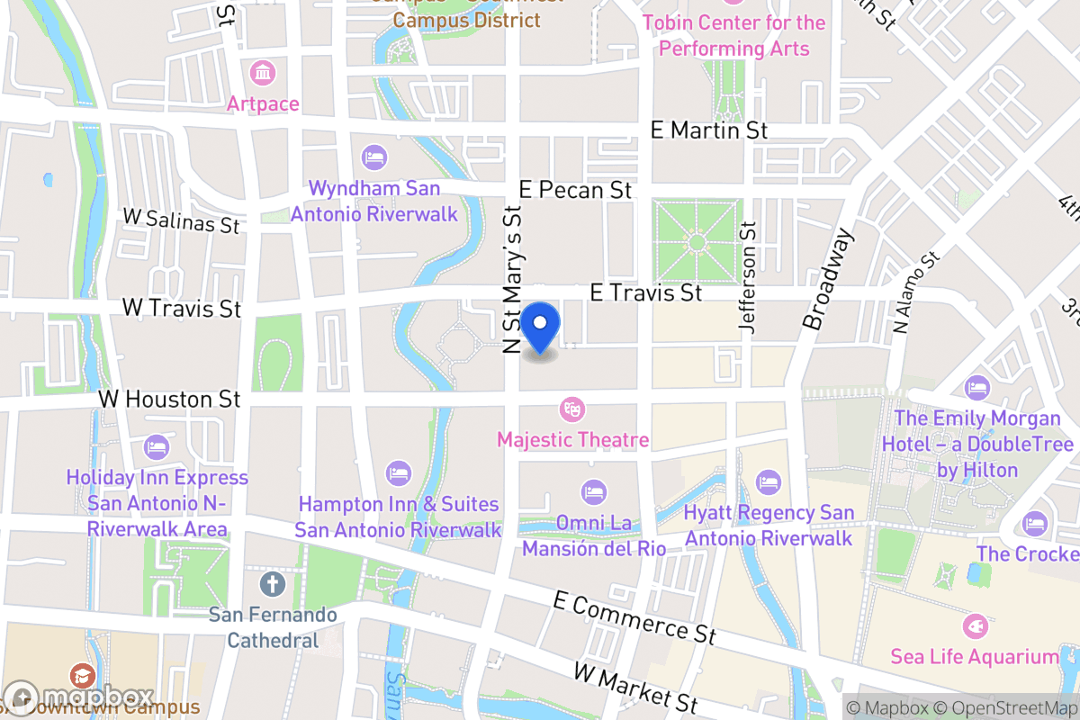 Map of 205 E Houston St